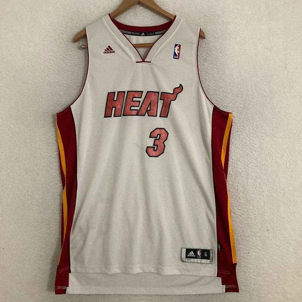 Adidas Authentics Miami Heat Dwayne Wade Jersey‎ Mens XL +2 Embroidered Swingman
